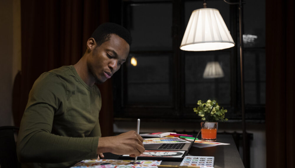 side-view-illustrator-drawing-tablet